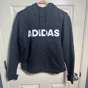 Women’s Adidas Black Heather Colorblock Hoodie, size Medium